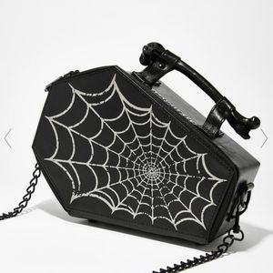 sold | SPIDERWEB FOIL COFFIN PURSE BAG - KREEPSVILLE 666